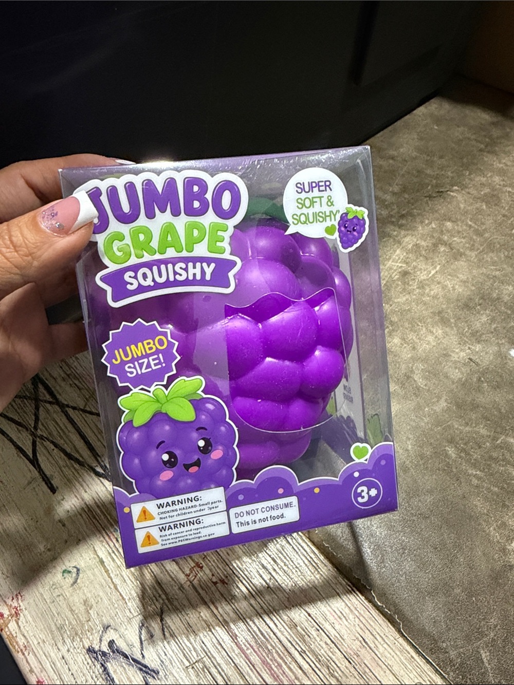 RARE Jumbo Grape Squishy Toy - Purple